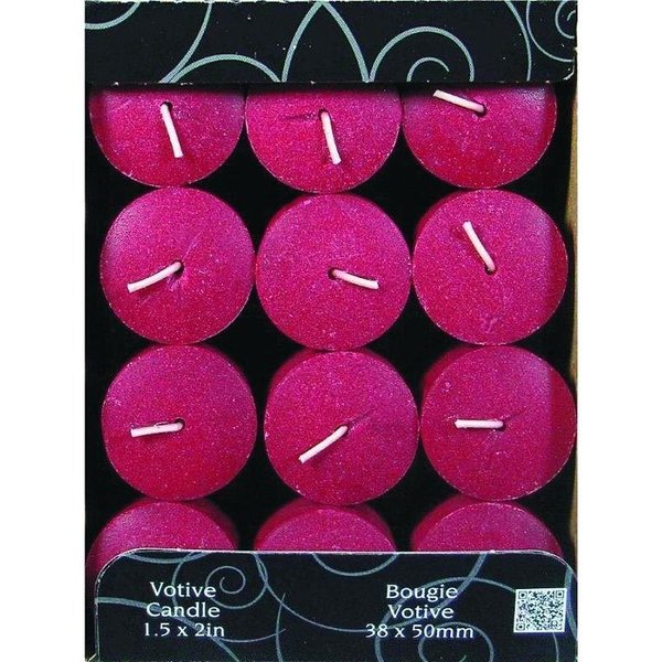 Candle-Lite 1276565 Scented Votive Candle, Juicy Black Cherries Fragrance, Burgundy Candle, 10 to 12 hr Burning 4520565